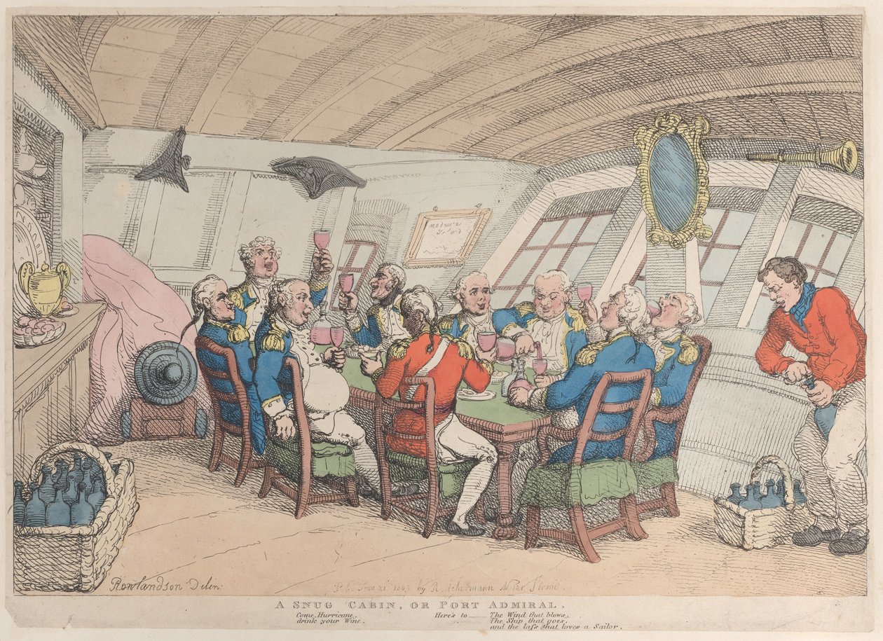 A Snug Cabin, vagy Port Admiral, 1808. június 21., 1808. június 21. alkotó: Thomas Rowlandson