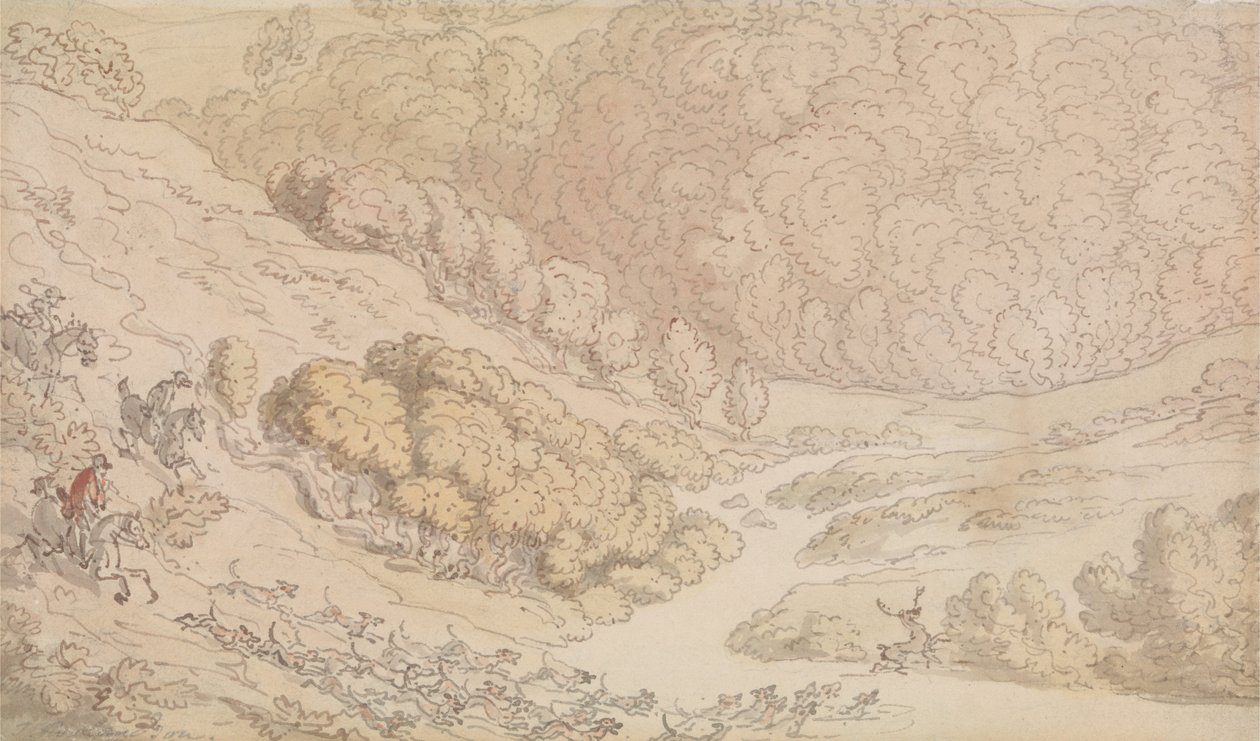 Szarvasvadászat a Nyugat-vidéken alkotó: Thomas Rowlandson