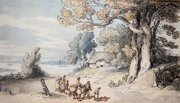 Kilátás Wight szigetére (akvarell papíron) alkotó: Thomas Rowlandson