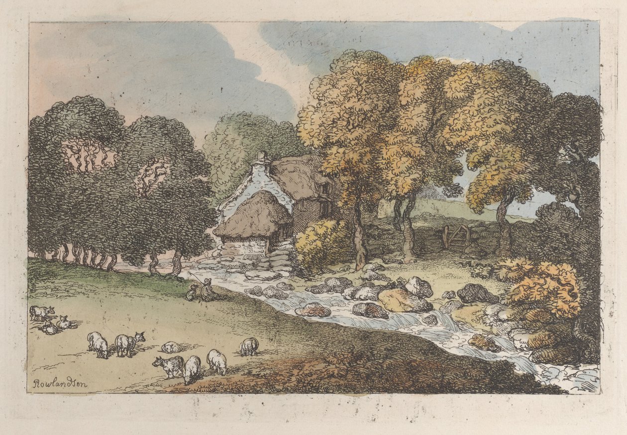 Vízfolyás, a Cornwall -i nézetekből, 1812, 1812. alkotó: Thomas Rowlandson