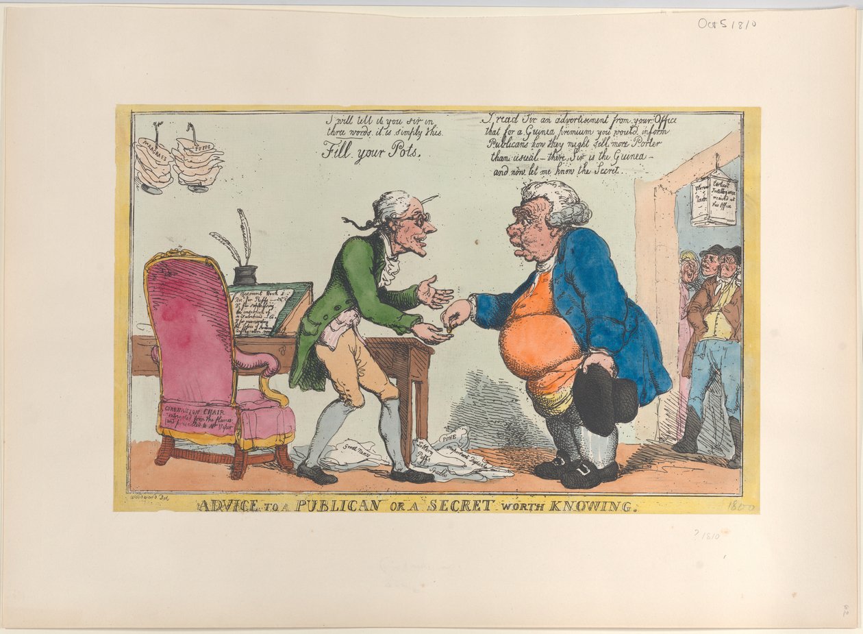 Tanács egy vámosnak, vagy egy titok, amit érdemes tudni, 1810., 1810. alkotó: Thomas Rowlandson