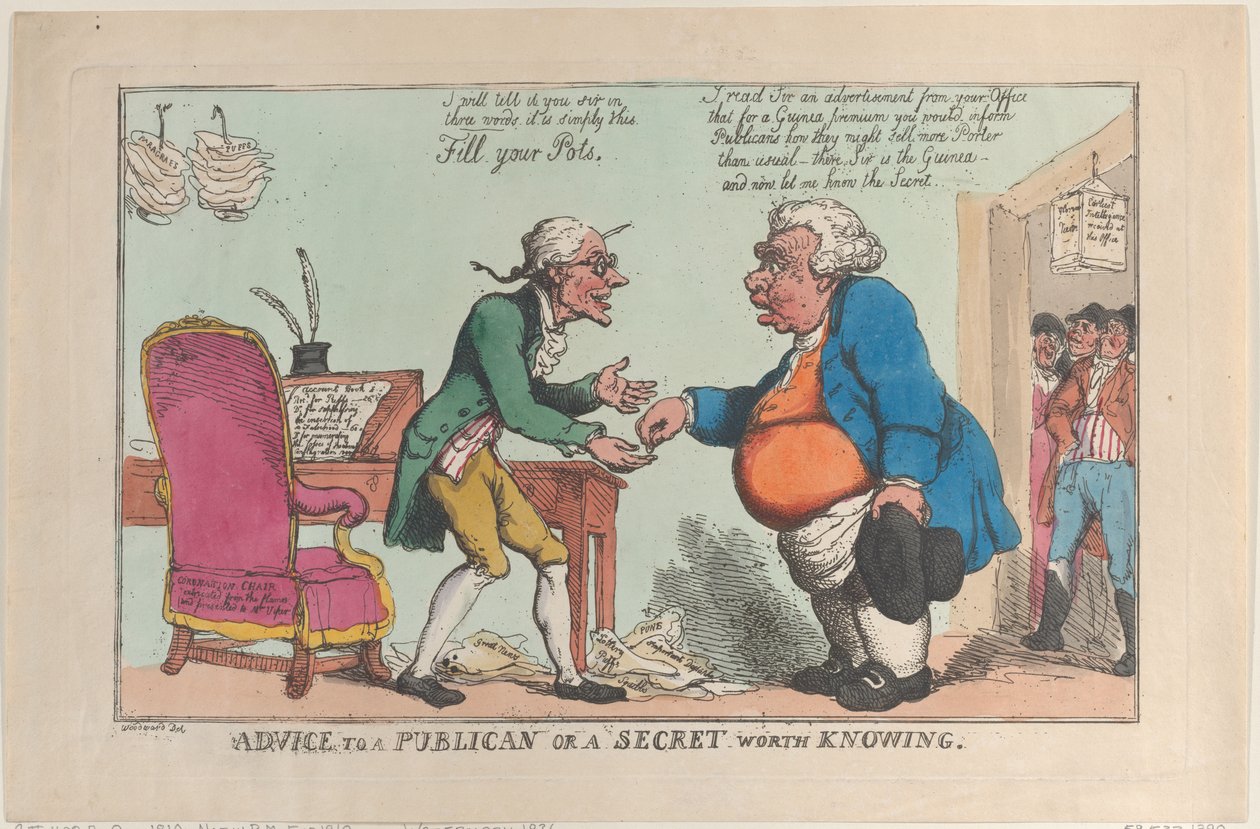 Tanács egy vámosnak, vagy egy titok, amit érdemes tudni, 1810., 1810. alkotó: Thomas Rowlandson