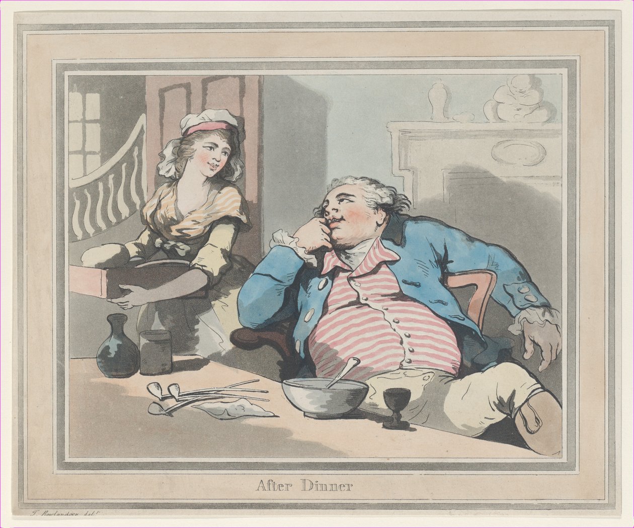 Vacsora után, 1790., 1790. alkotó: Thomas Rowlandson