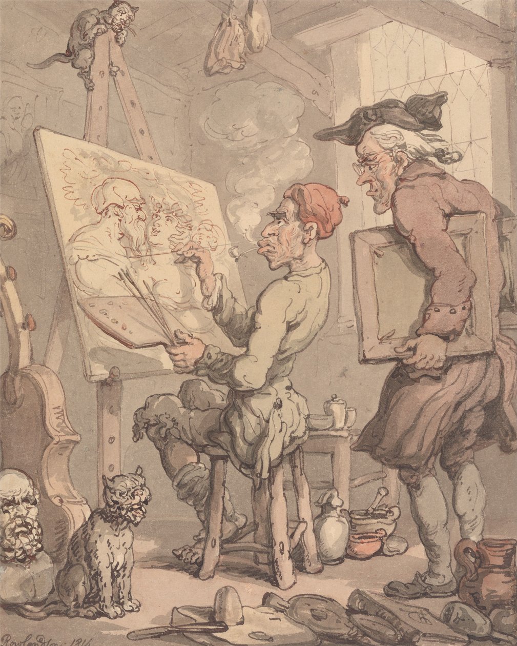 Egy művész műtermében alkotó: Thomas Rowlandson