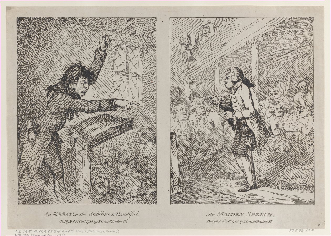 Egy esszé a magasztosról és szépről, A leányzó beszéd, 1785. október 1., 1785. október 1. alkotó: Thomas Rowlandson