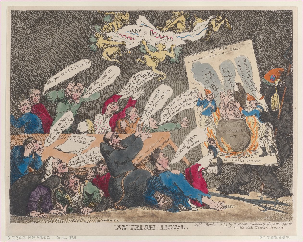 Egy ír üvöltés, 1799. március 1., 1799. március 1. alkotó: Thomas Rowlandson