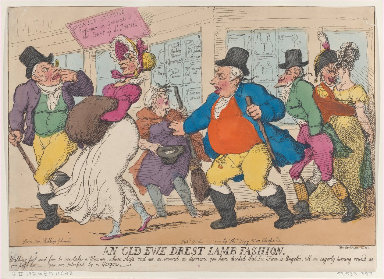 An Old Ewe Drest Lamb Fashion, 1810. október 25., 1810. október 25. alkotó: Thomas Rowlandson