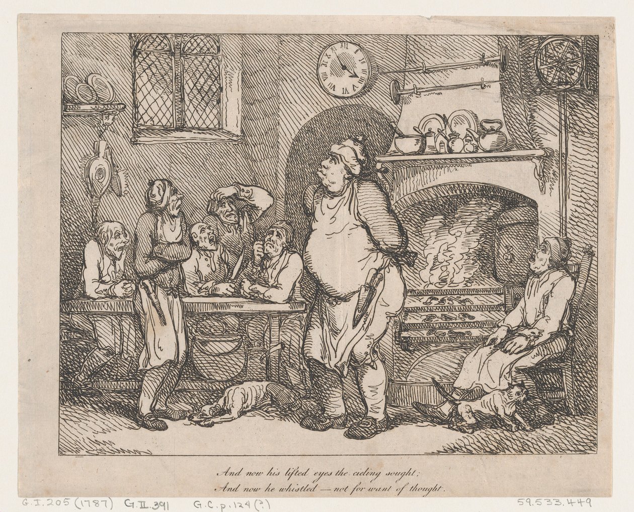 És most felemelt szemei a mennyezetet keresték... alkotó: Thomas Rowlandson