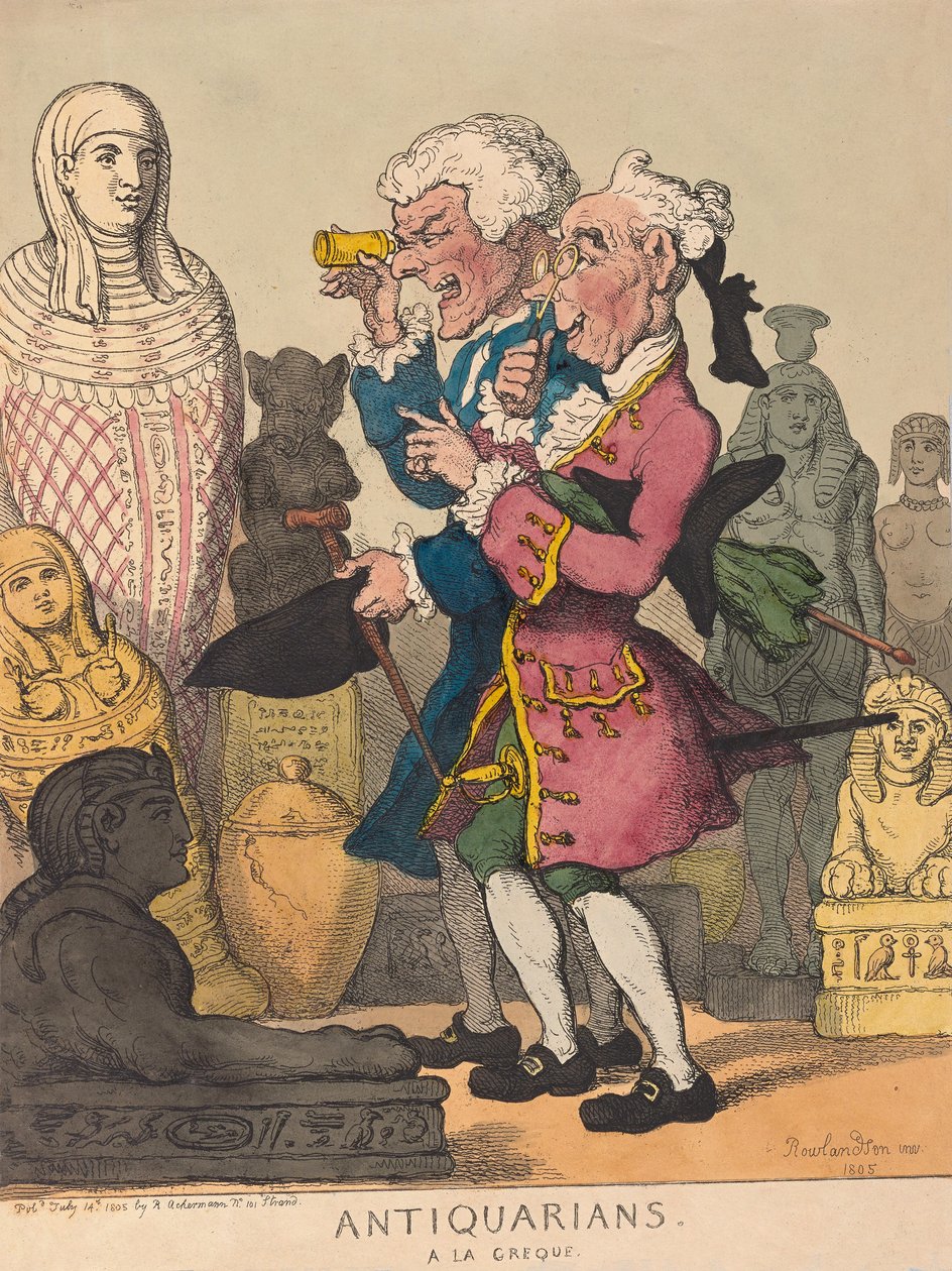 Antikváriumok a la Grecque, kocsma. 1805 (kézzel színezett metszet) alkotó: Thomas Rowlandson