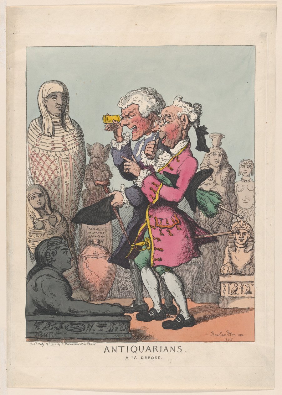 Antikváriumok a la Greque, 1805. július 14., 1805. július 14. alkotó: Thomas Rowlandson