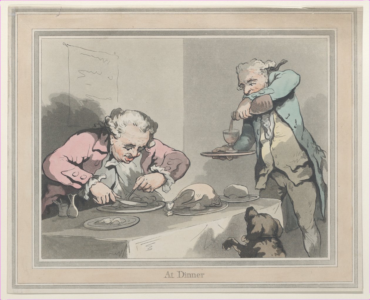 Vacsoránál, 1790., 1790. alkotó: Thomas Rowlandson