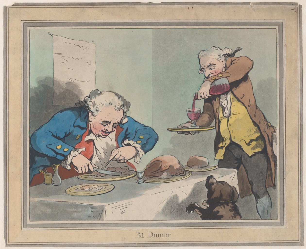 Vacsorán, 1792. november 5-én, 1792. november 5-én. alkotó: Thomas Rowlandson