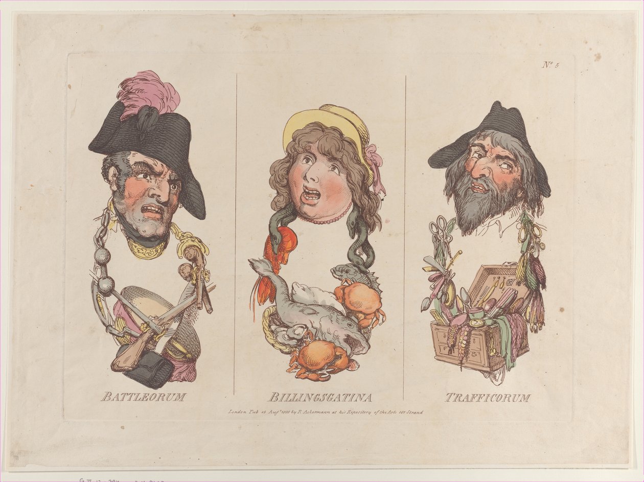 Battleorum, Billingsgatina, Trafficorum, 1800. augusztus 15., 1800. augusztus 15. alkotó: Thomas Rowlandson