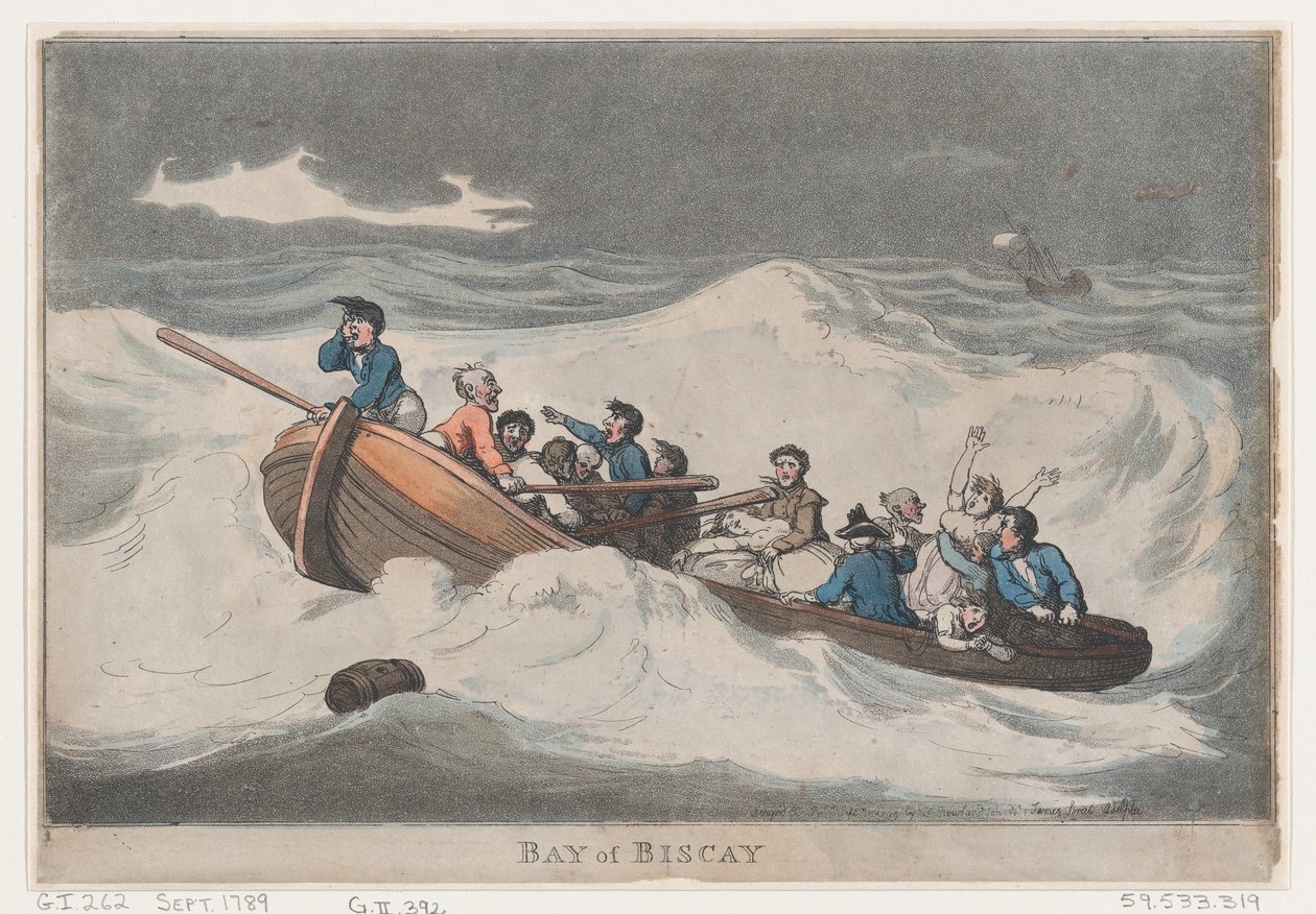 Vizcayai-öböl, 1789. szeptember, 1789. szeptember. alkotó: Thomas Rowlandson