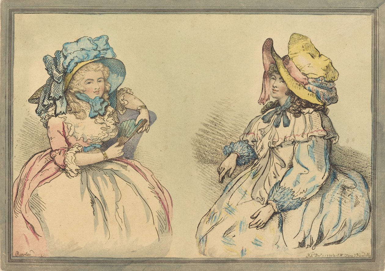 Szépségek, megjelent 1792. alkotó: Thomas Rowlandson