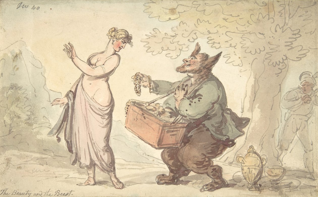 A Szépség és a Szörnyeteg, XVIII-XIX. alkotó: Thomas Rowlandson.