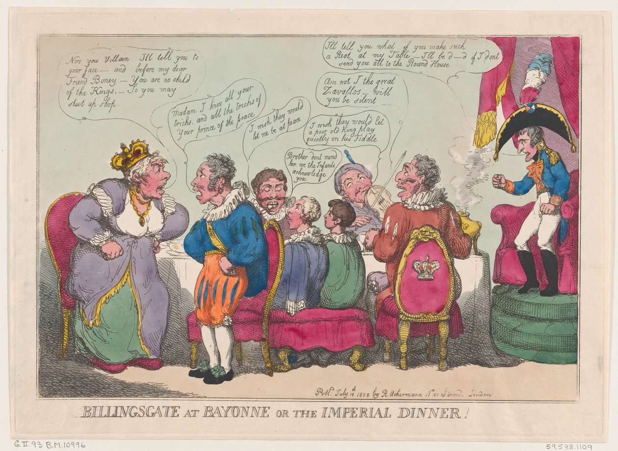Billingsgate Bayonne-ban, avagy The Imperial Dinner!, 1808. július 10., 1808. július 10. alkotó: Thomas Rowlandson