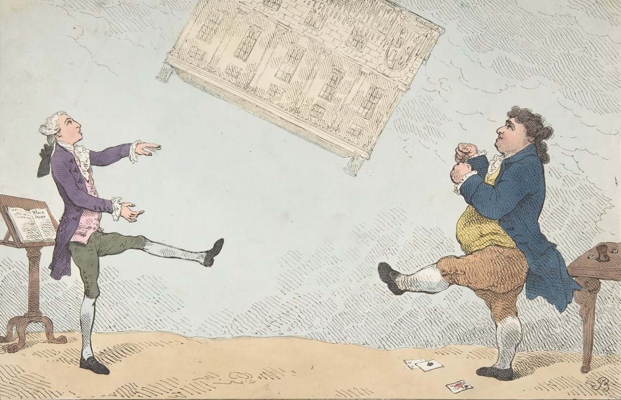Billy Lackbeard és Charley Blackbeard a Footballban játszik, 1784. február 7., 1784. február 7. alkotó: Thomas Rowlandson