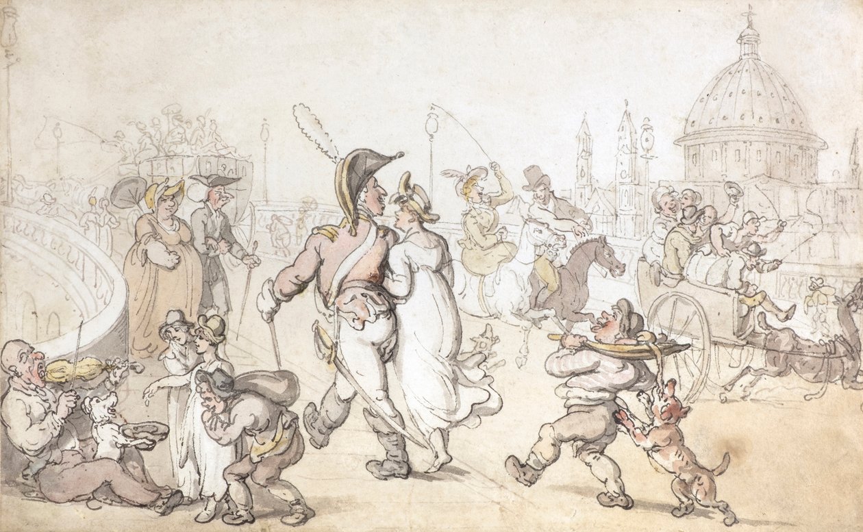 Blackfriars Bridge (akvarell) alkotó: Thomas Rowlandson