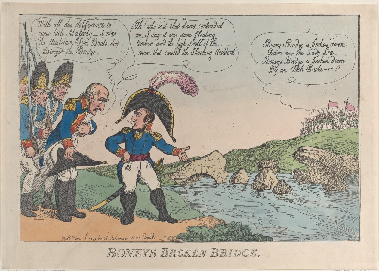 Boneys Broken Bridge, 1809. június 12 -én, 1809. június 12 -én. alkotó: Thomas Rowlandson
