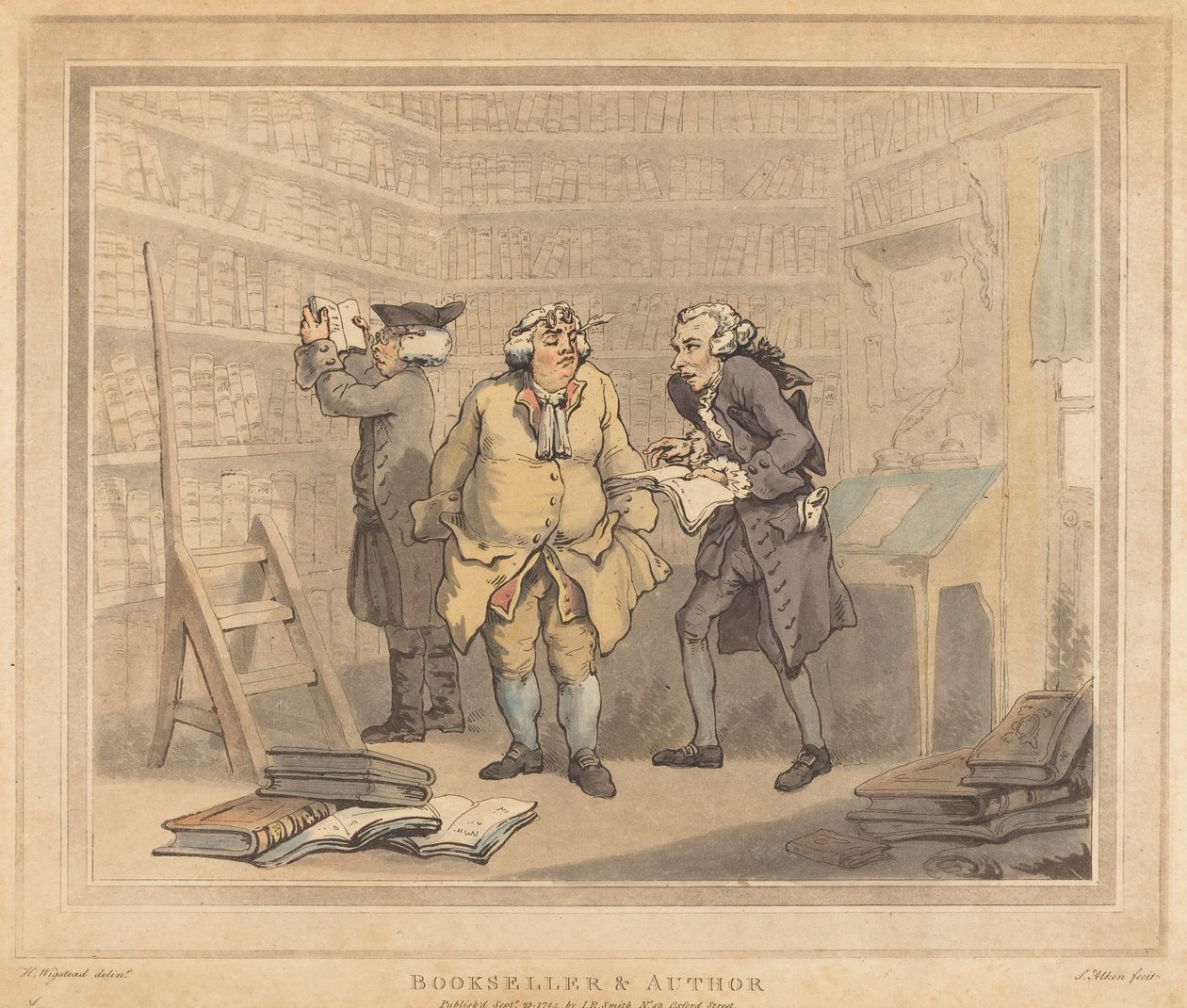 Könyvkereskedő és szerző alkotó: Thomas Rowlandson