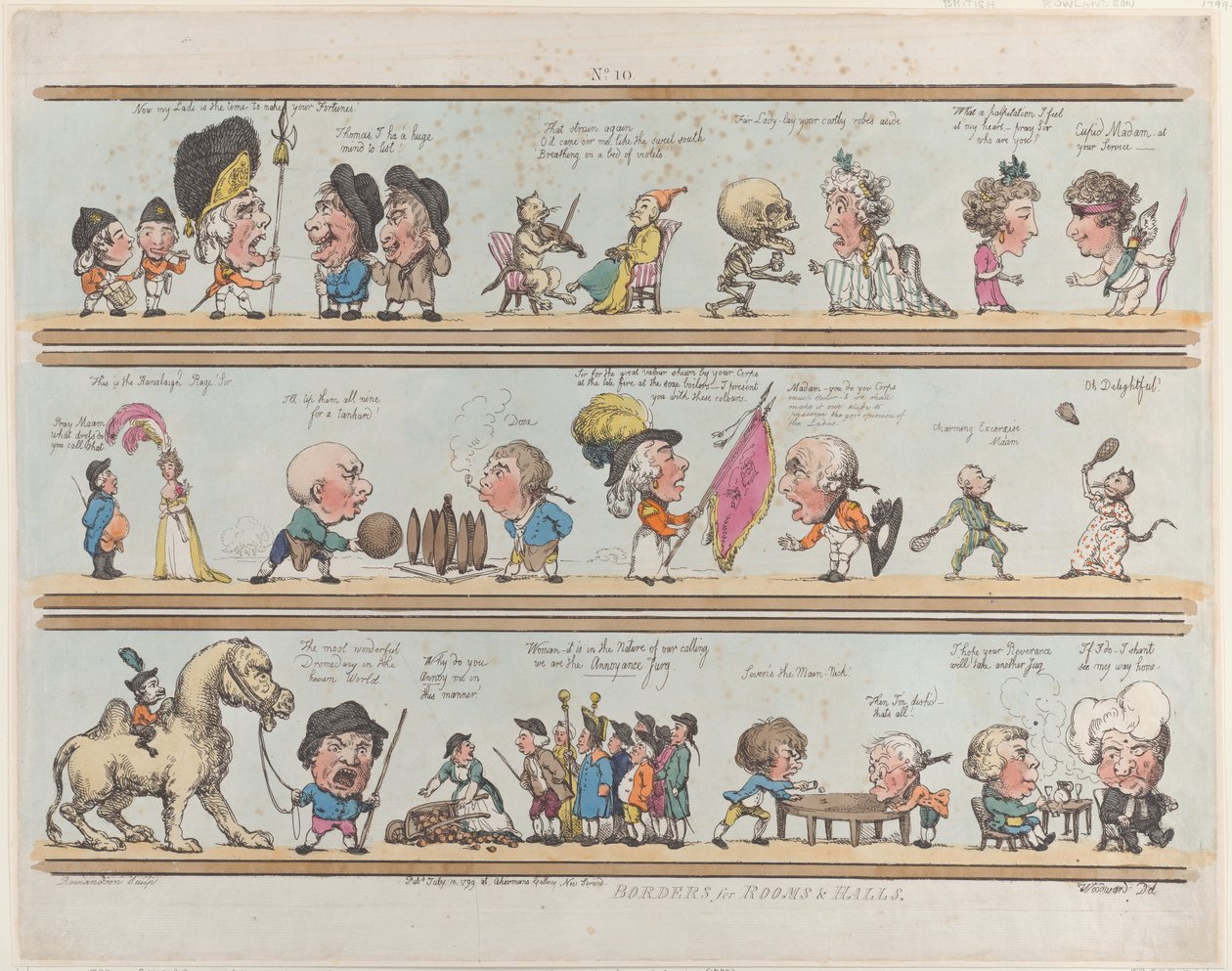Borders for Rooms & Halls, 10. tábla, 1799. július 10., 1799. július 10. alkotó: Thomas Rowlandson