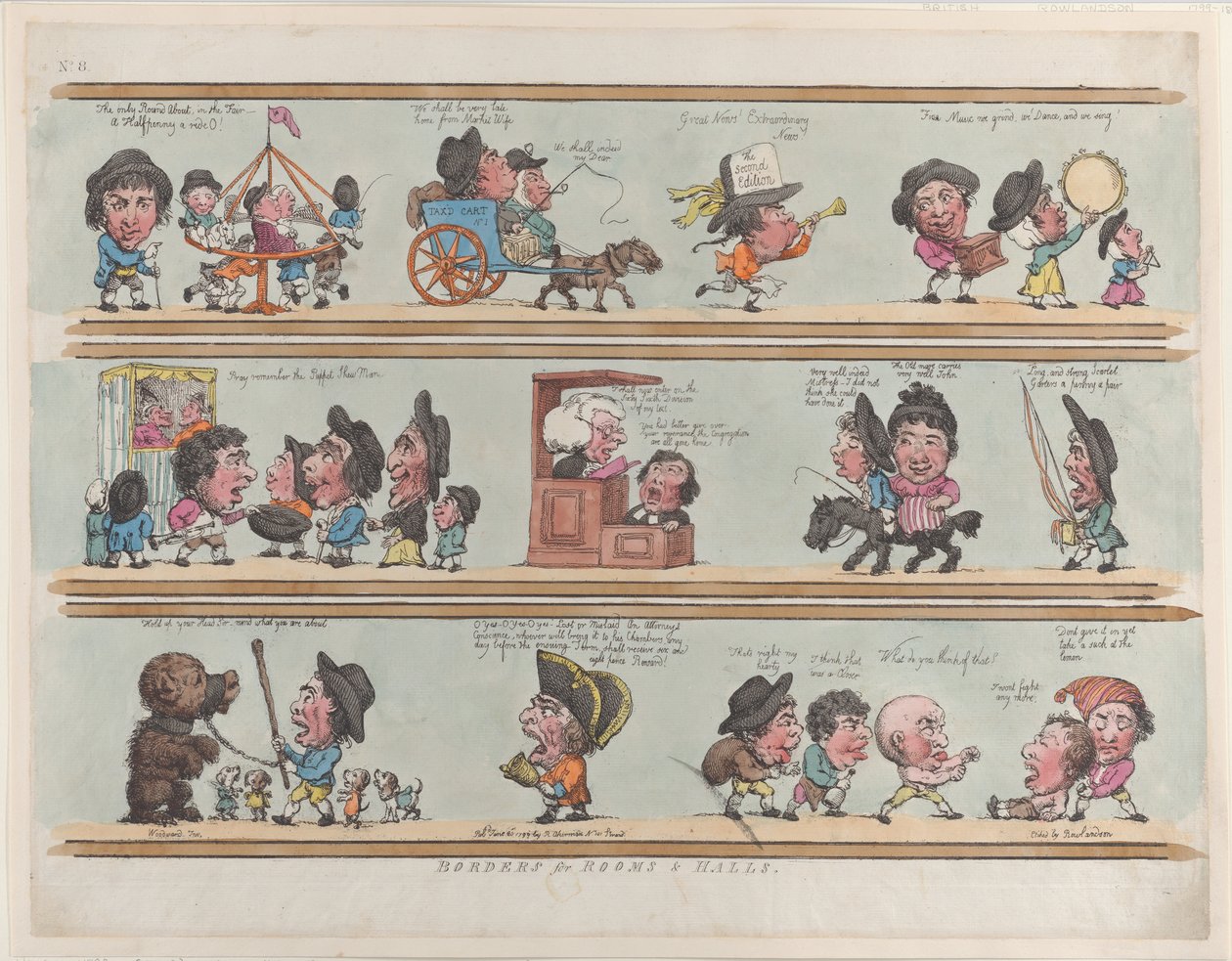Borders for Rooms & Halls, 8. tábla, 1799. június 20., 1799. június 20. alkotó: Thomas Rowlandson