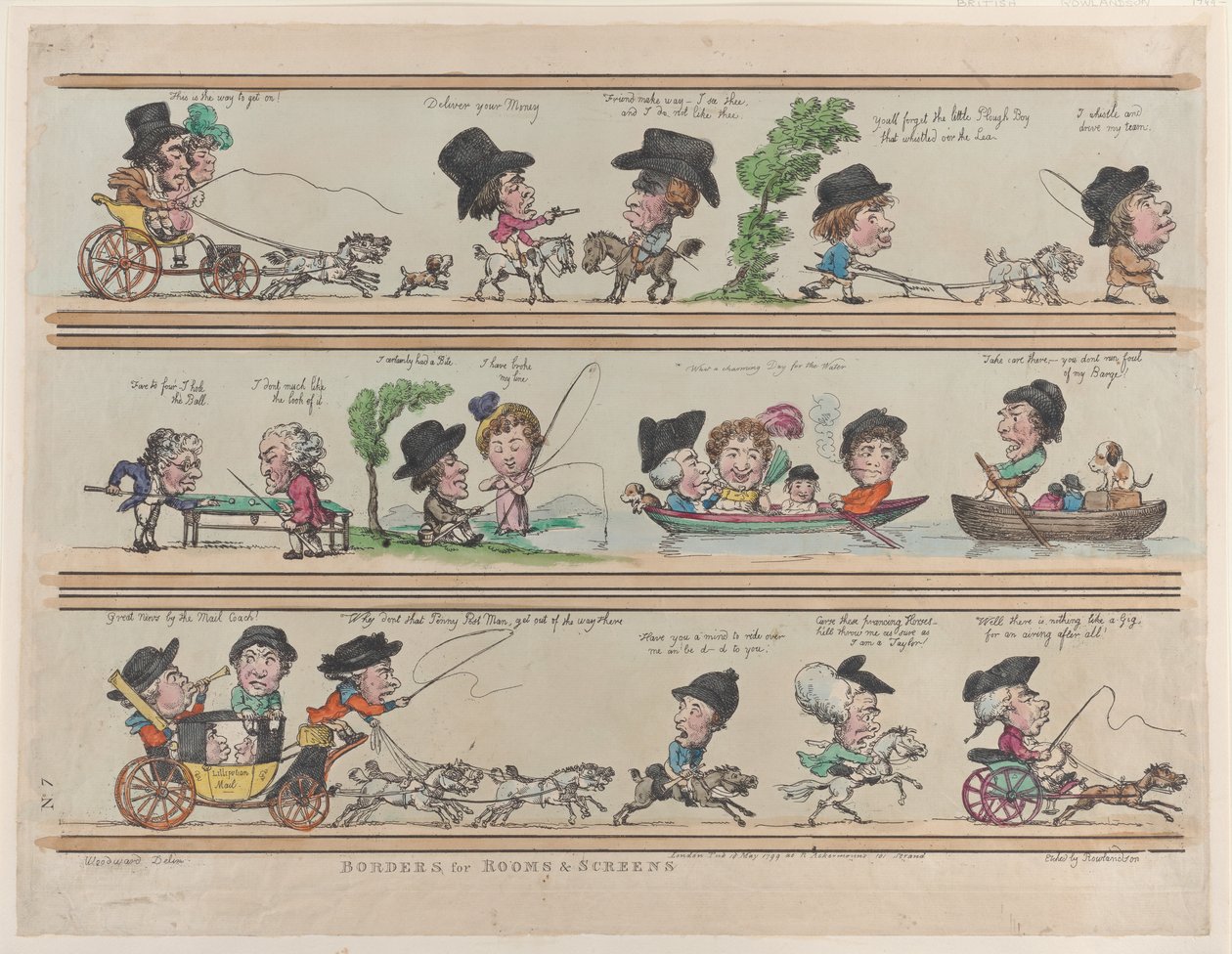 Borders for Rooms & Screens, 7. tábla, 1799. május 10., 1799. május 10. alkotó: Thomas Rowlandson