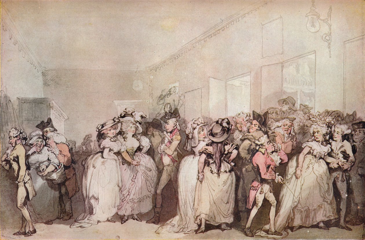 Box Lobby nyugágyak 1785, c1785 alkotó: Thomas Rowlandson