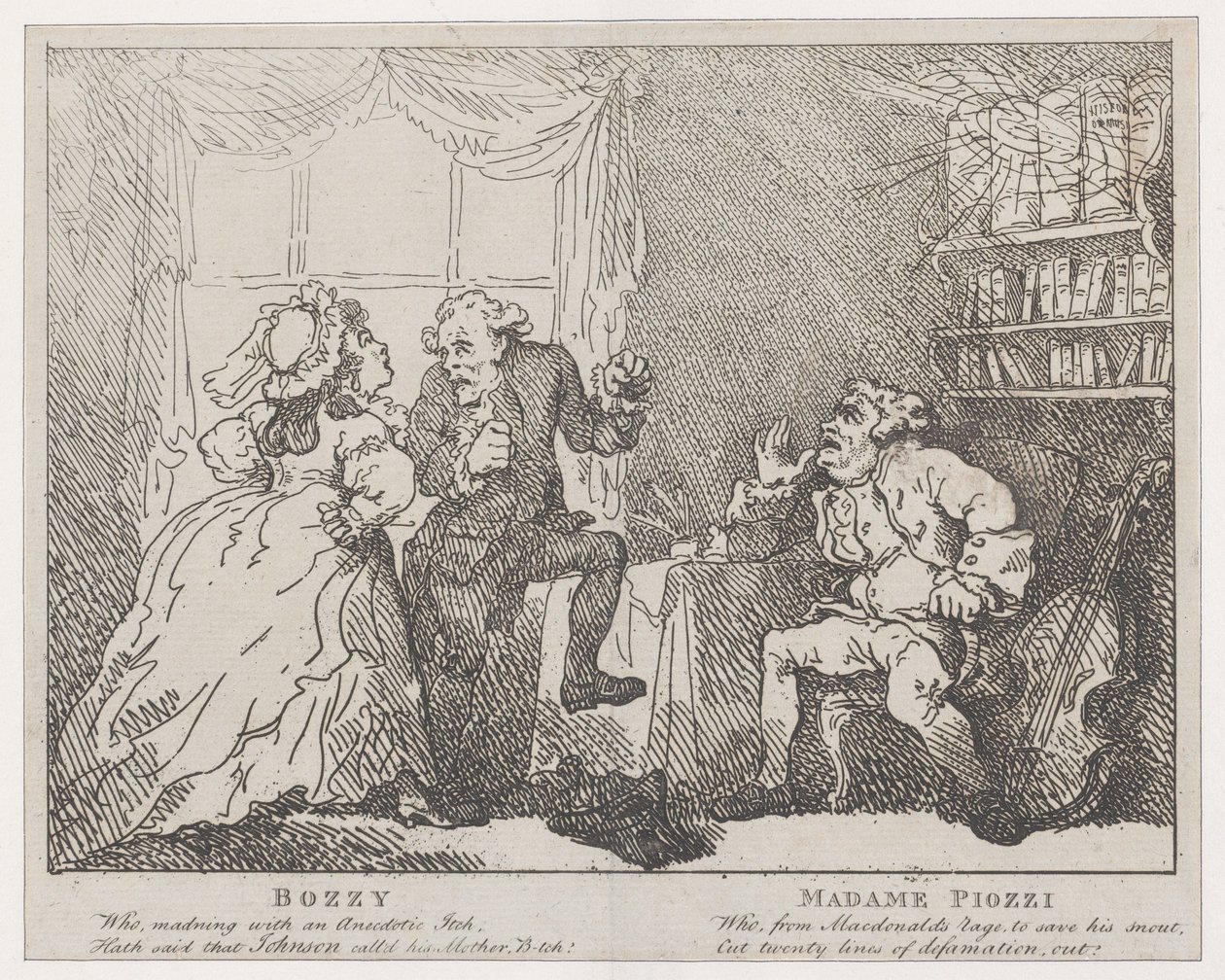 Bozzy és Madame Piozzi Frontispiece, Bozzy és Piozzi, Pindar Péter, 1780-86., 1780-86. alkotó: Thomas Rowlandson