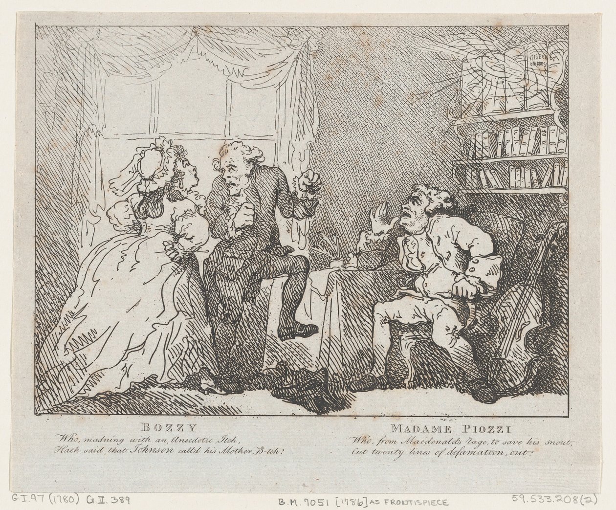 Bozzy és Madame Piozzi Frontispiece, Bozzy és Piozzi, Pindar Péter, 1780-86., 1780-86. alkotó: Thomas Rowlandson