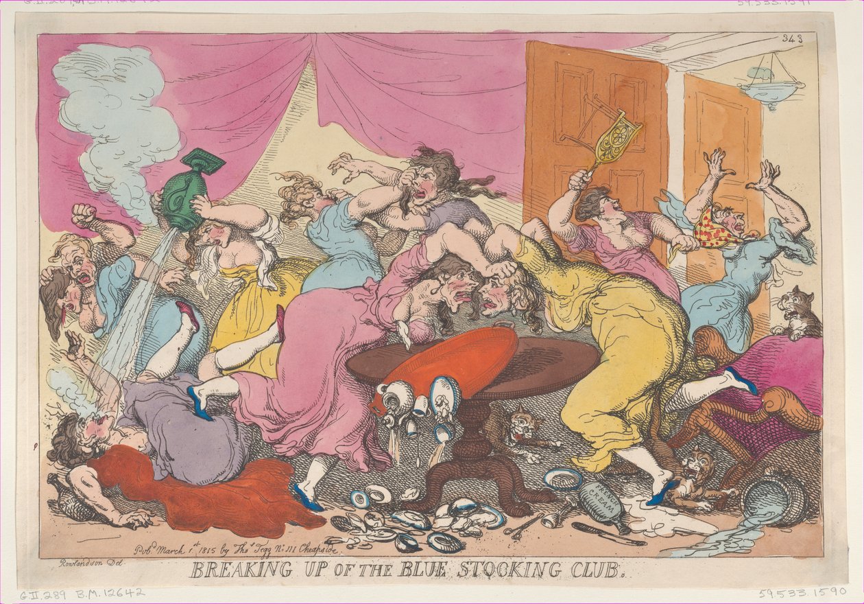 A Kékharisnya Klub feloszlása, 1815. március 1., 1815. március 1. alkotó: Thomas Rowlandson
