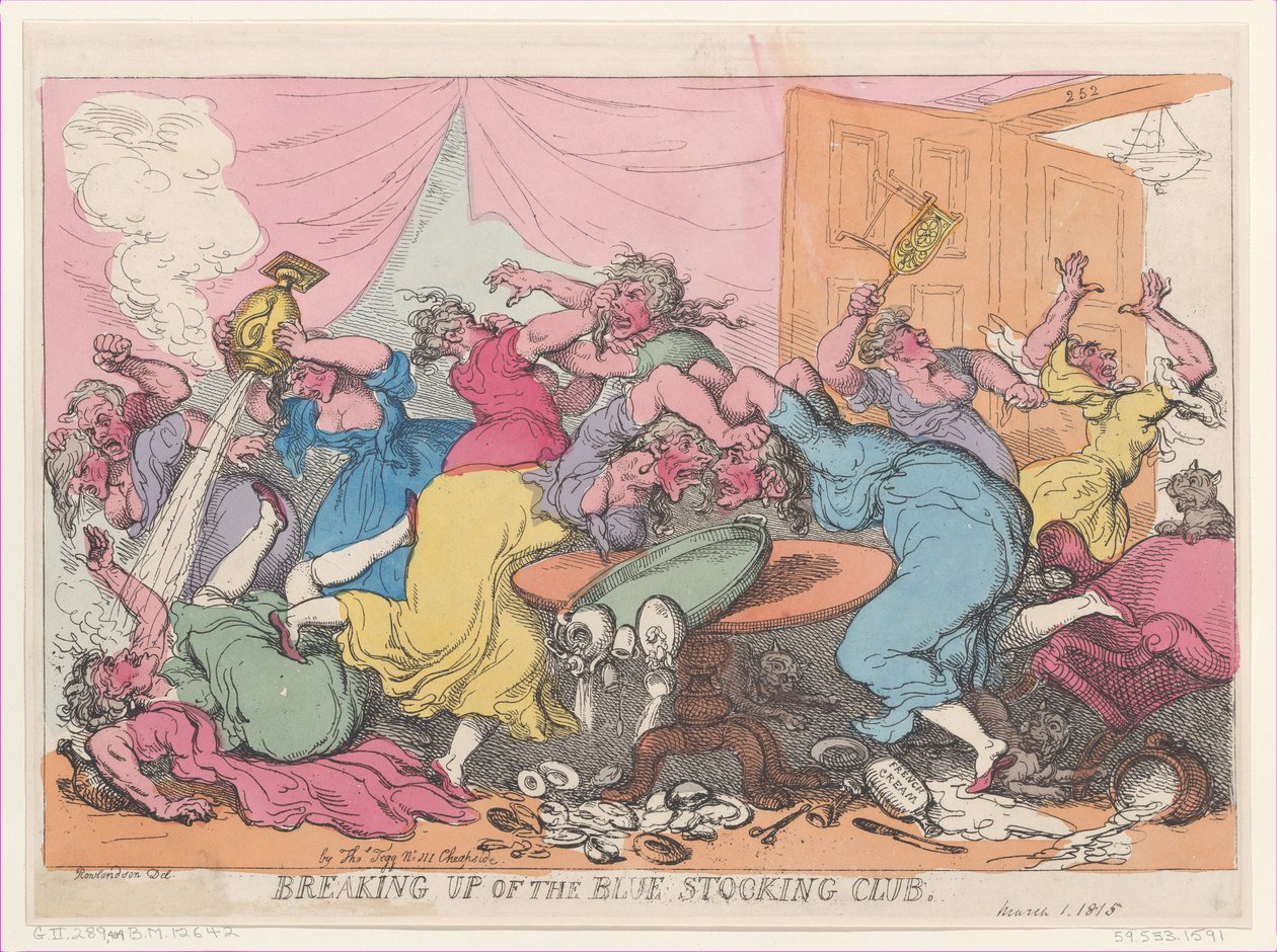 A Kékharisnya Klub feloszlása, 1815. március 1., 1815. március 1. alkotó: Thomas Rowlandson