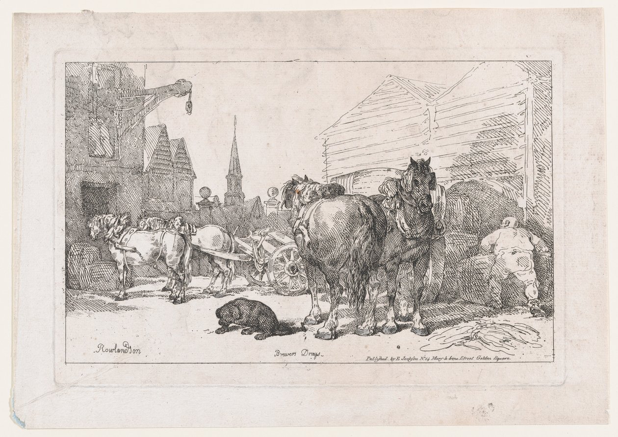 Brewers Drays, A lovak és kocsik új könyvéből, 1784., 1784. alkotó: Thomas Rowlandson