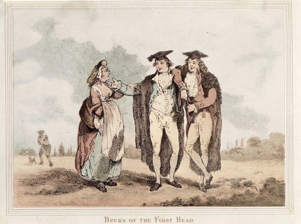 Bucks of the First Head, rajzfilm oxfordi egyetemistákról alkotó: Thomas Rowlandson