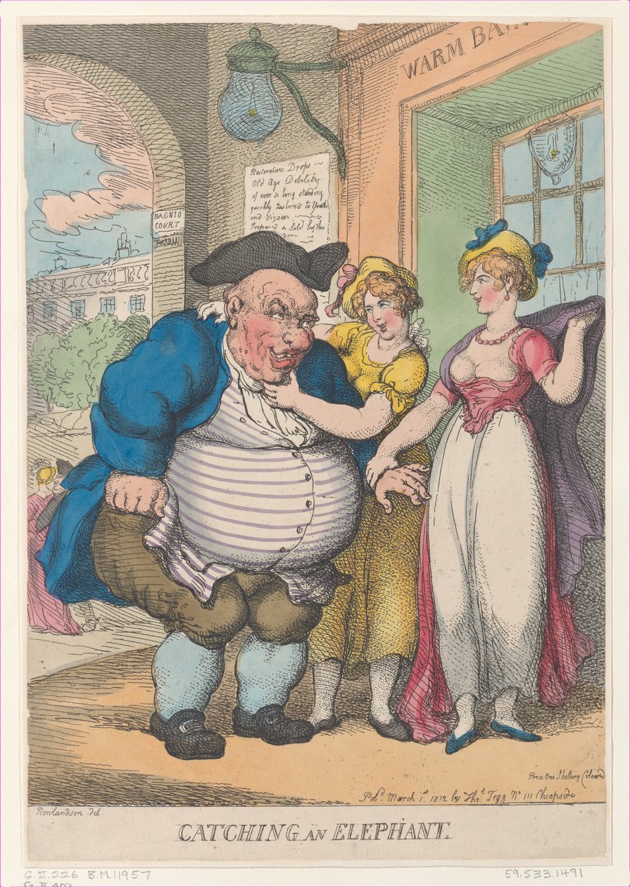 Elefántfogás, 1812. március 1., 1812. március 1. alkotó: Thomas Rowlandson