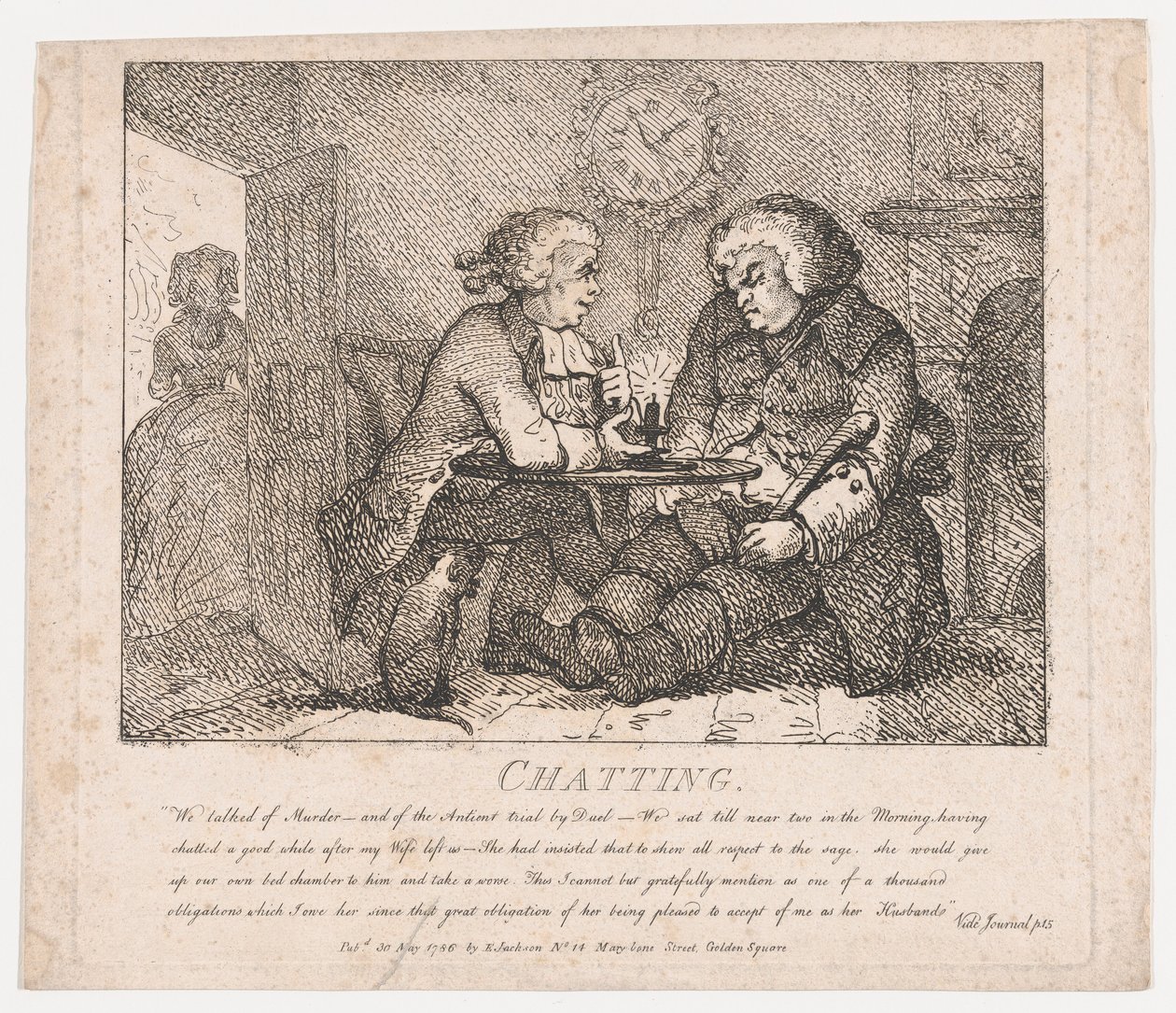 Csevegő festői Boswell szépségei, Első rész, 1786. május 30., 1786. május 30. alkotó: Thomas Rowlandson