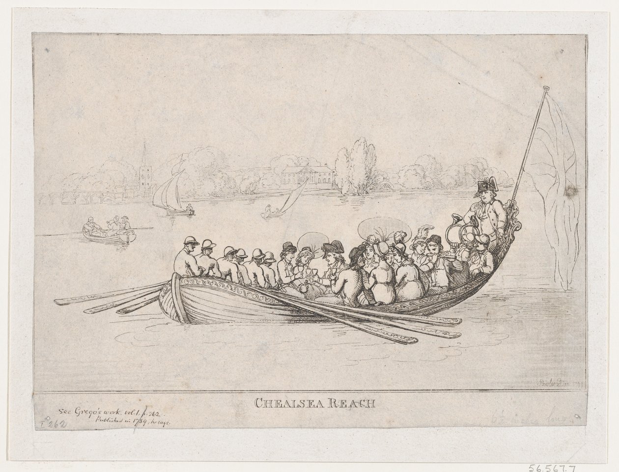 Chelsea Reach, 1799., 1799. alkotó: Thomas Rowlandson