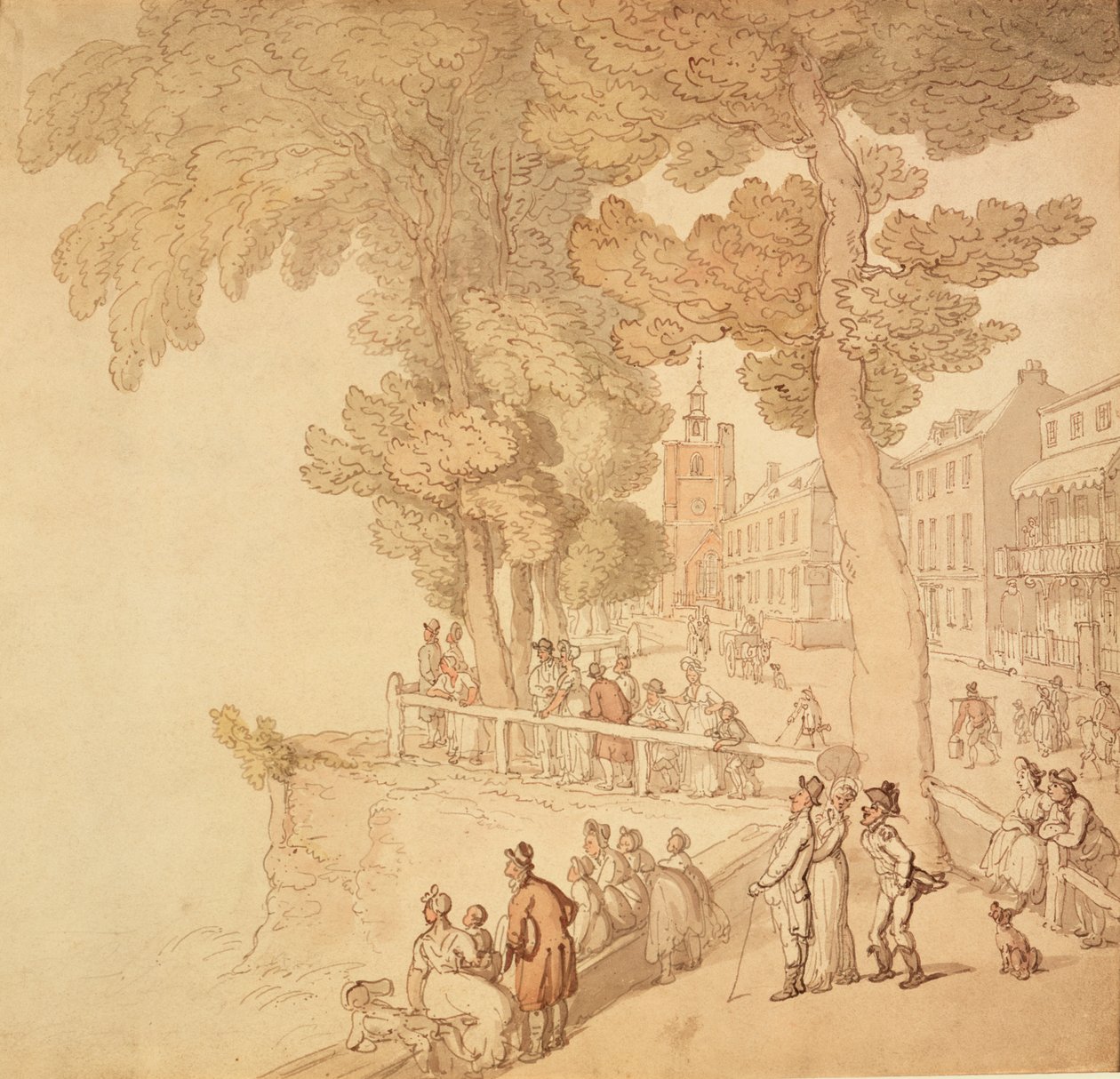 Cheyne Walk, London, 18. század vége – 19. század eleje alkotó: Thomas Rowlandson