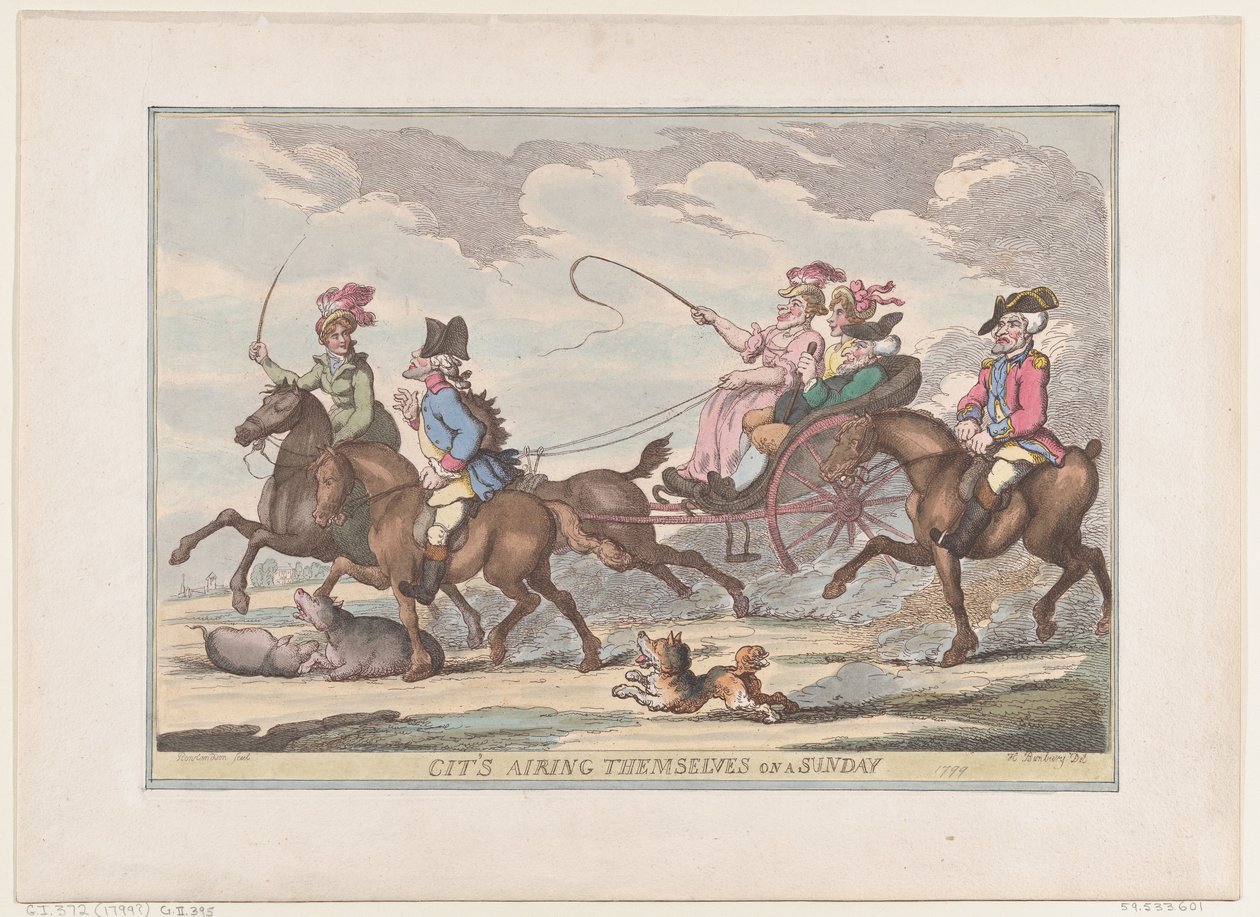 Cit szellőzteti magát egy vasárnap, 1799., 1799. alkotó: Thomas Rowlandson