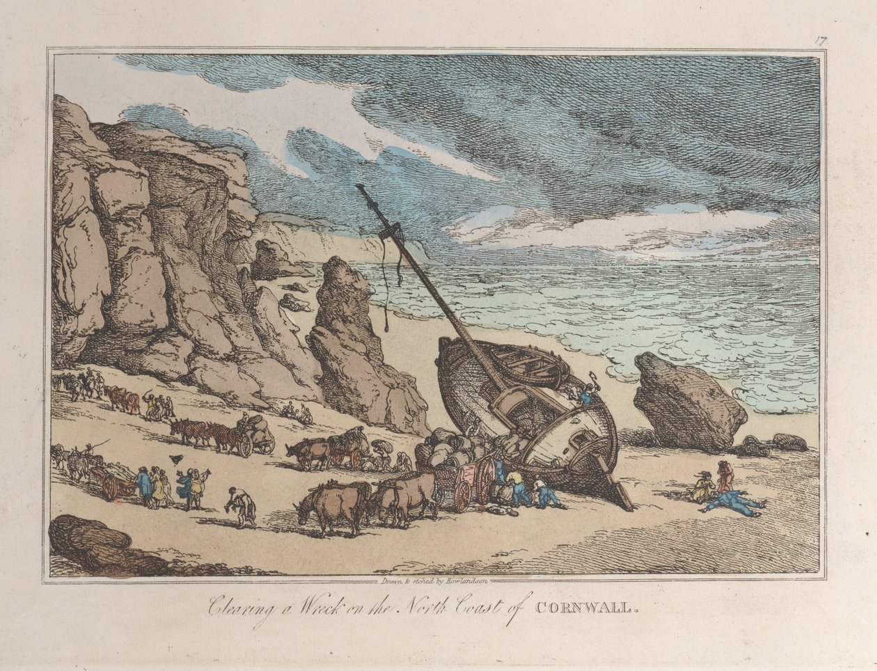 Roncseltakarítás Cornwall északi partján alkotó: Thomas Rowlandson