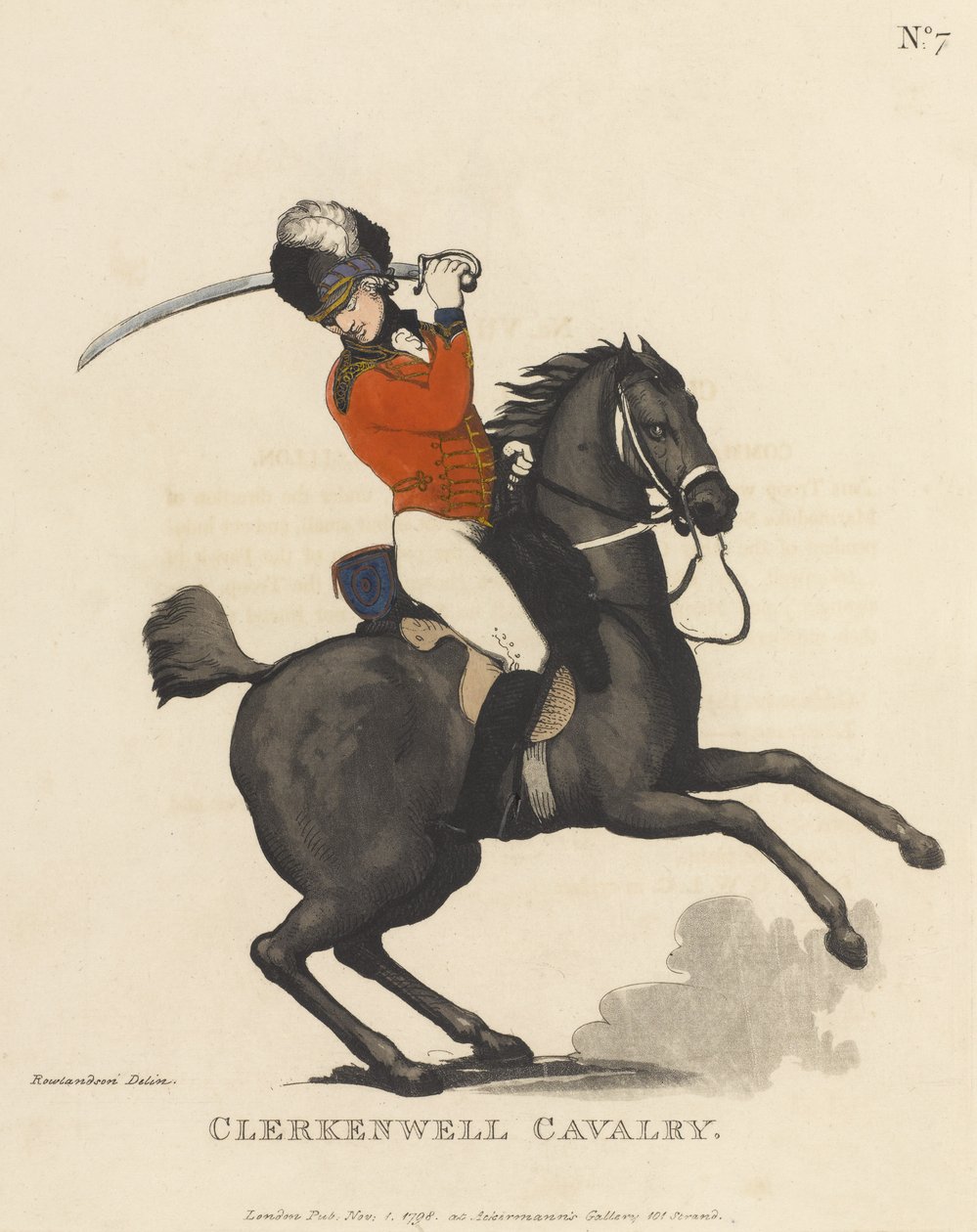 Clerkenwell Cavalry, 1799 körül (színes akvatinta) alkotó: Thomas Rowlandson
