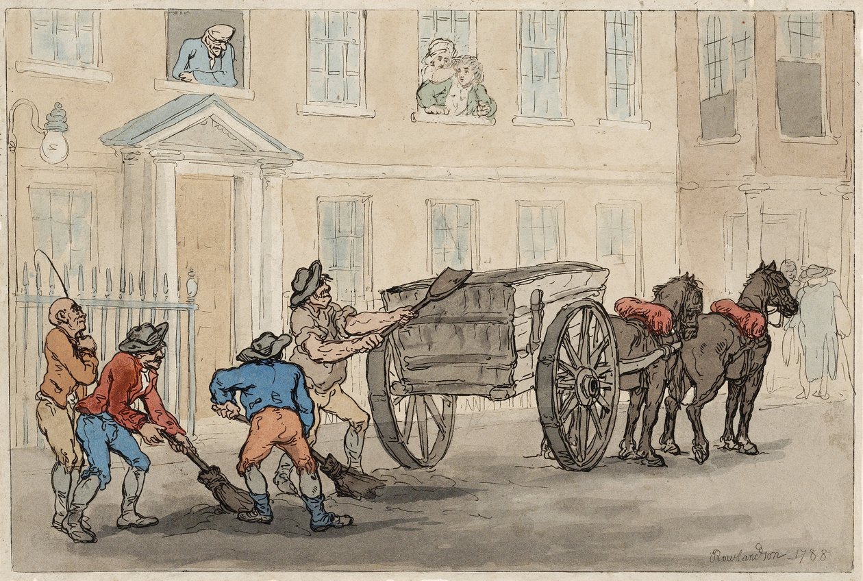 Az éjszakai talaj gyűjtése, kocsma. 1788 alkotó: Thomas Rowlandson