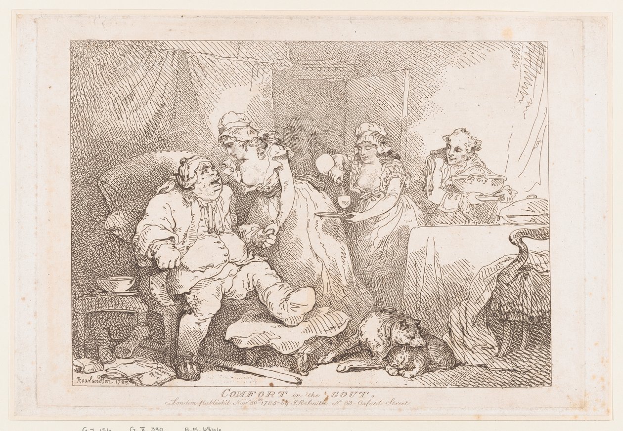 Kényelem köszvény esetén alkotó: Thomas Rowlandson