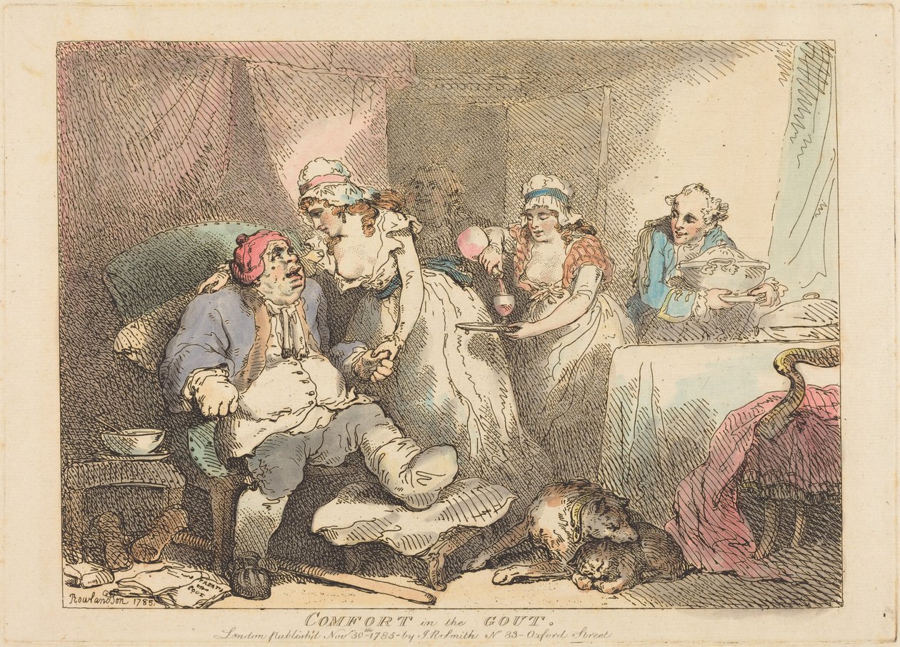 Kényelem köszvény esetén alkotó: Thomas Rowlandson
