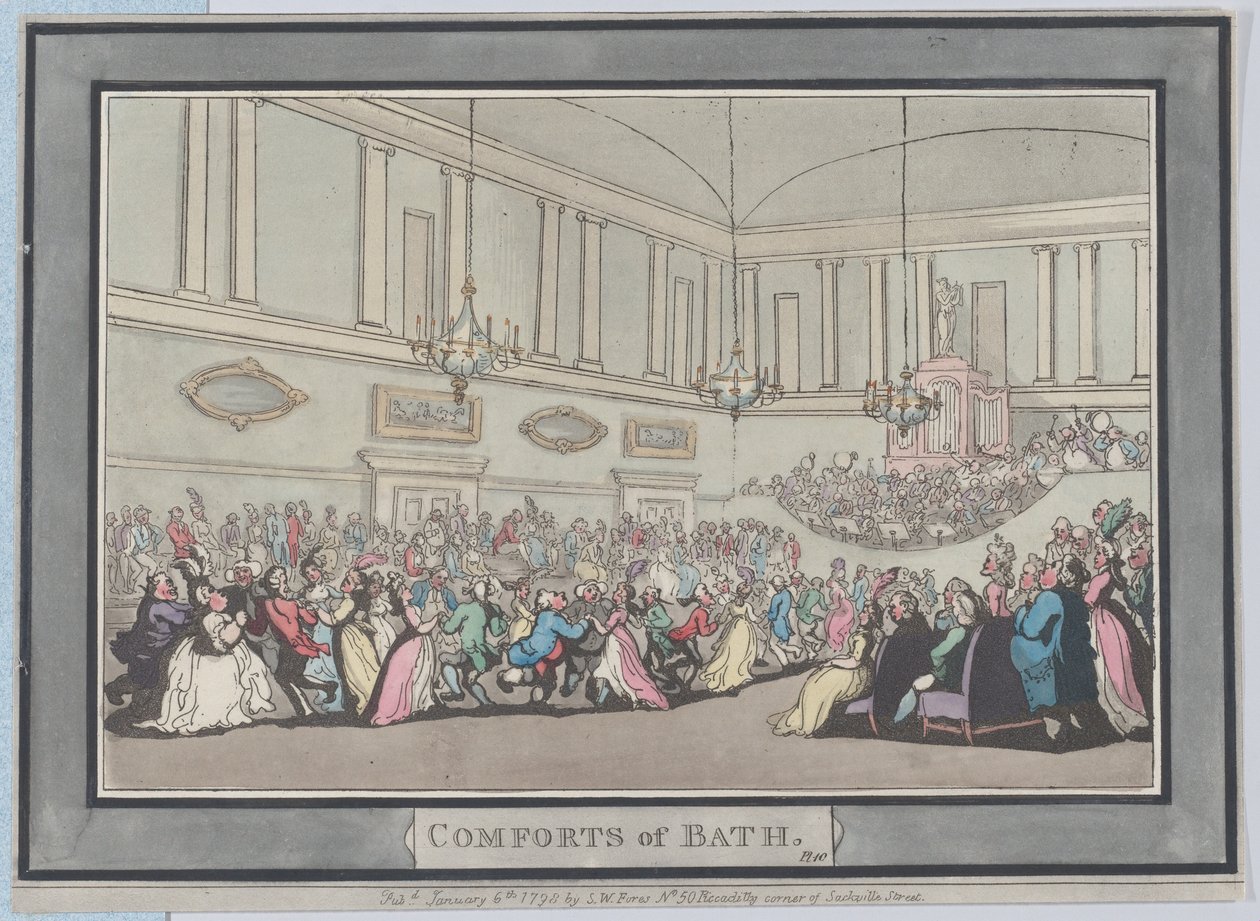 Fürdő kényelmei, 10. tábla, 1798. január 6., 1798. január 6. alkotó: Thomas Rowlandson