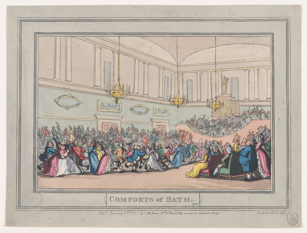 Fürdő kényelmei, 10. tábla, 1798. január 6., 1798. január 6. alkotó: Thomas Rowlandson