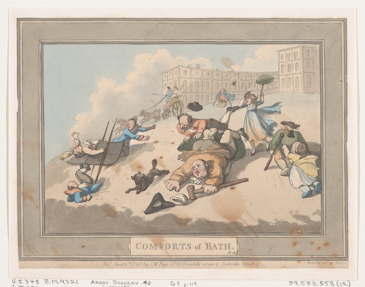 Fürdő kényelmei, 12. tábla, 1798. január 6., 1798. január 6. alkotó: Thomas Rowlandson