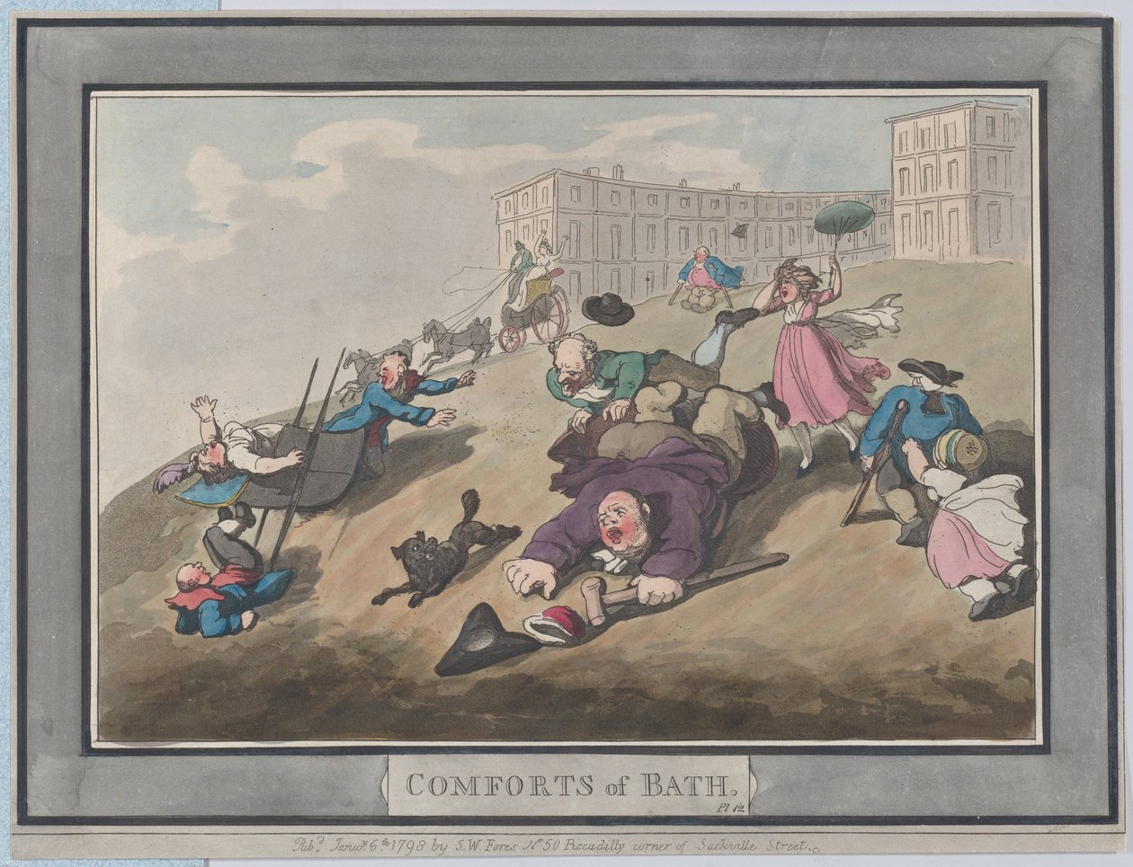Fürdő kényelmei, 12. tábla, 1798. január 6., 1798. január 6. alkotó: Thomas Rowlandson