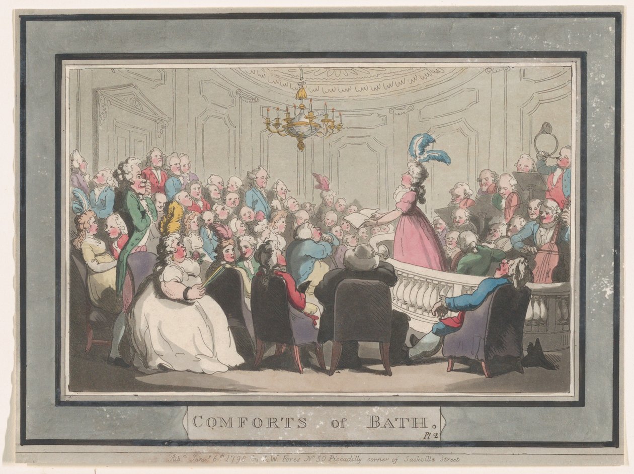 Fürdő kényelmei, 2. tábla, 1798. január 6., 1798. január 6. alkotó: Thomas Rowlandson